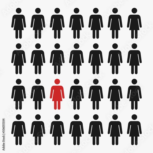 group of people illustration vector different person woman icon.