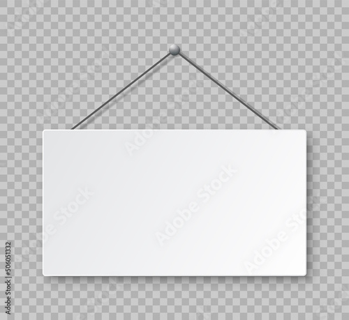 Realistic vector signboard on white background.