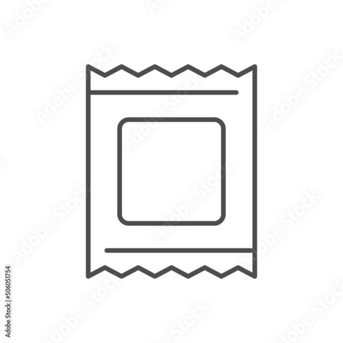 Sachet package line outline icon