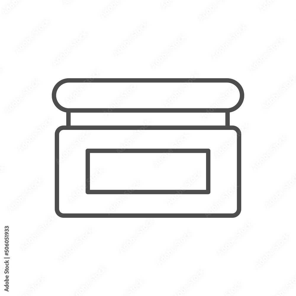 Cream jar line outline icon Cream jar line outline icon