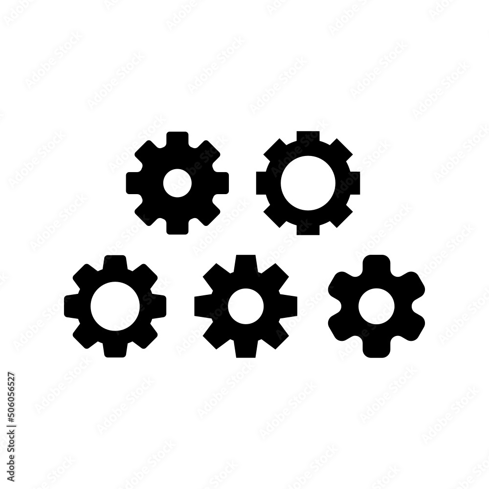 Settings Icon Set Vector Symbol Design Illustration Settings Icon Set Vector Symbol Design Illustration
