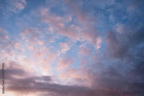 Stunning Spring landscape sunset colorful vibrant skyscape background image