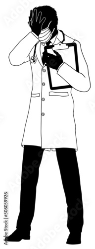 Doctor Upset Man Medical Silhouette Person