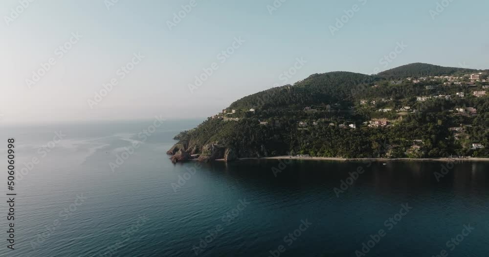 Aerial view of Château de la Napoule at Cannes on a sunny morning Aerial view of Château de la Napoule at Cannes on a sunny morning
