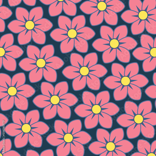 Floral background with six petals