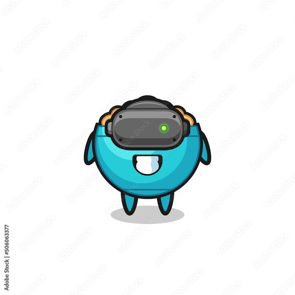 cute cereal bowl using VR headset cute cereal bowl using VR headset