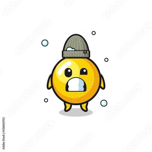 cute cartoon egg yolk with shivering expression