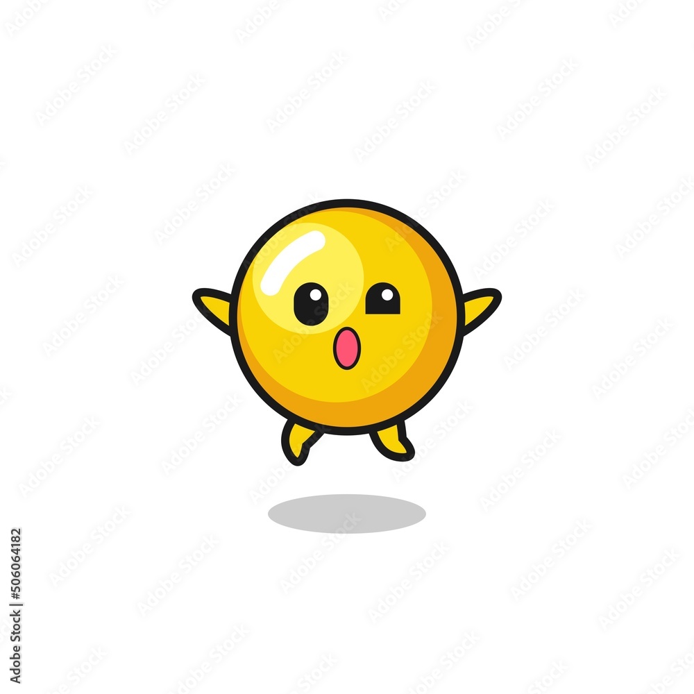 egg yolk character is jumping gesture