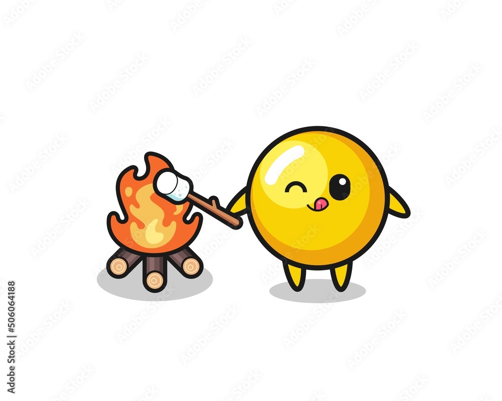 egg yolk character is burning marshmallow egg yolk character is burning marshmallow