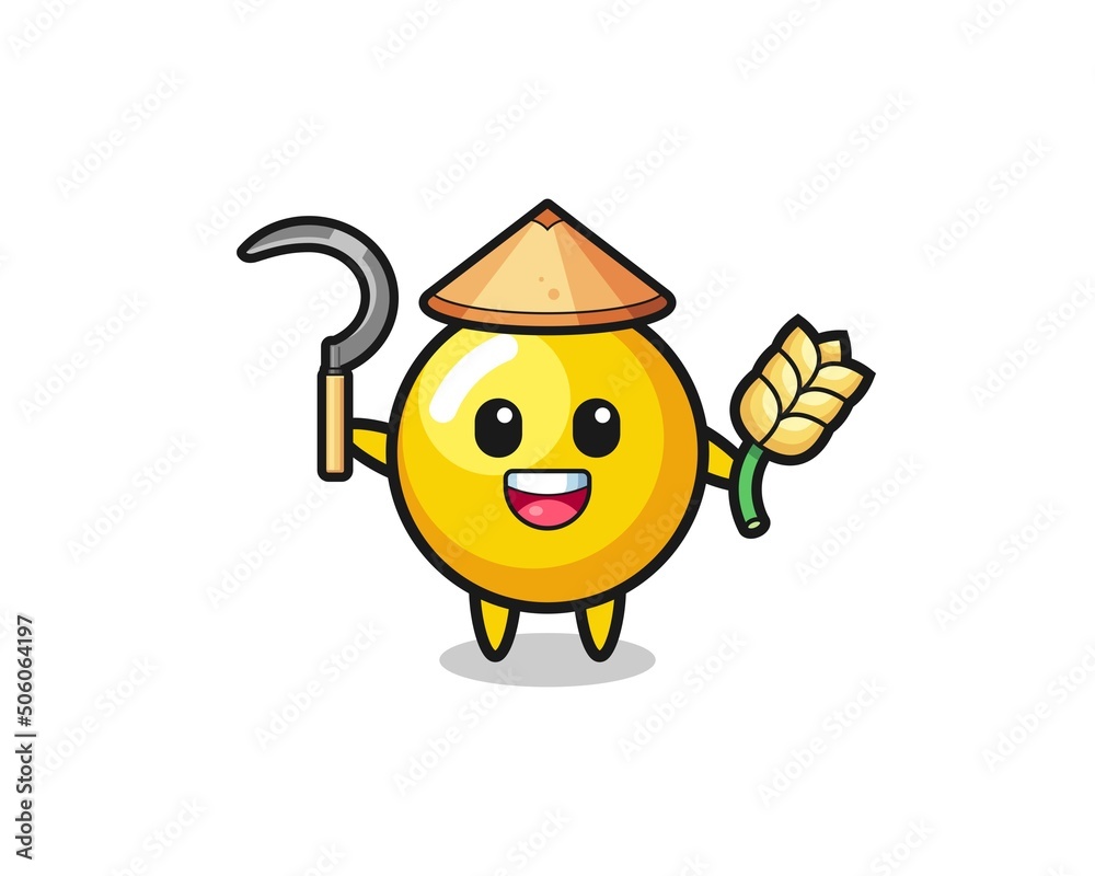 egg yolk Asian farmer holding paddy egg yolk Asian farmer holding paddy