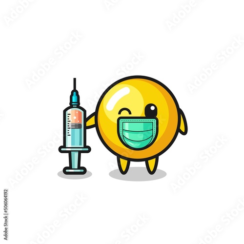 egg yolk mascot as vaccinator
