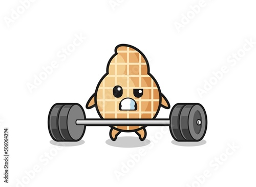 cartoon of peanut lifting a barbell