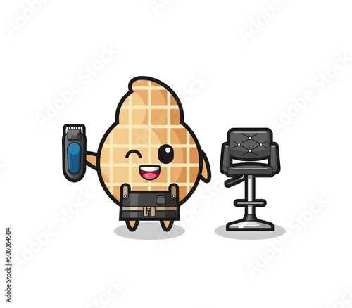 peanut barbershop is holding a trimer