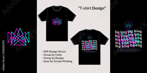 Big King Crown streetwear vector style design theme for hoodie merchandise Premium Vector tshirt