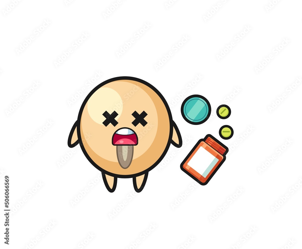 illustration of overdose soy bean character illustration of overdose soy bean character