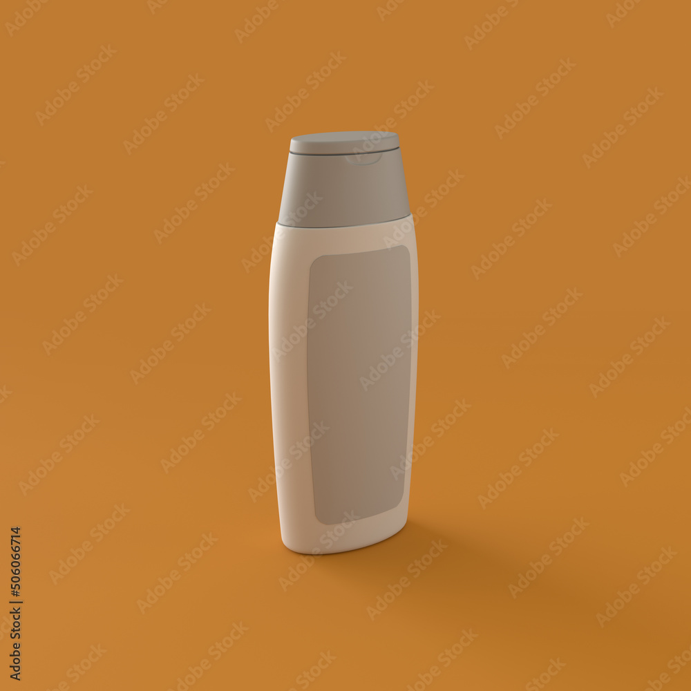 White Plastic Tube with Face, Hand and Body Cream on an Orange Background. 3d Rendering White Plastic Tube with Face, Hand and Body Cream on an Orange Background. 3d Rendering