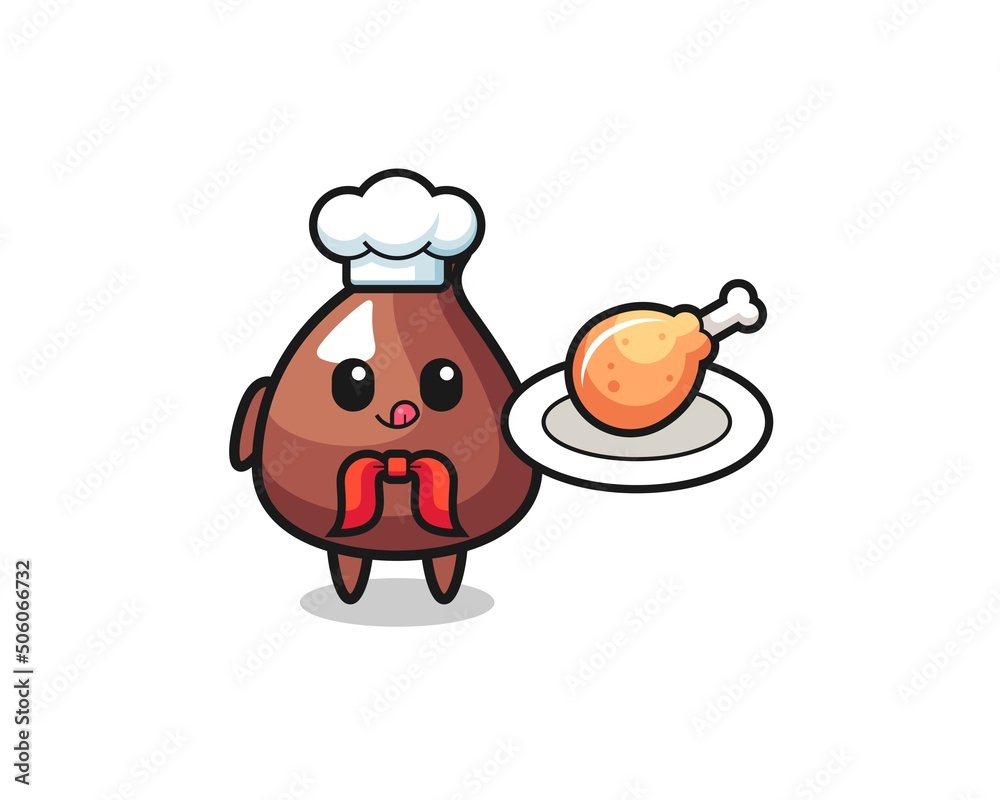 choco chip fried chicken chef cartoon character choco chip fried chicken chef cartoon character