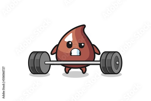 cartoon of choco chip lifting a barbell