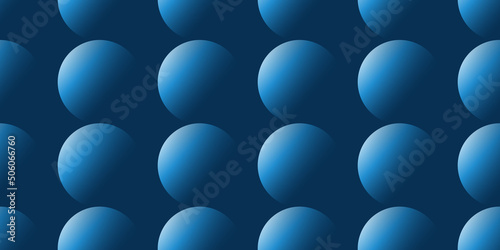 Dark Blue Modern Style Abstract Geometric Mosaic Background Design, Many Large Lit 3D Balls Pattern, Template in Editable Vector Format