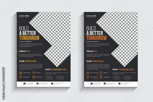 Construction Flyer Layout template design