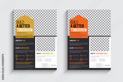 Construction Flyer Layout template design