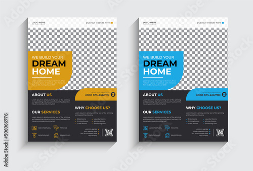 Construction Flyer Layout template design