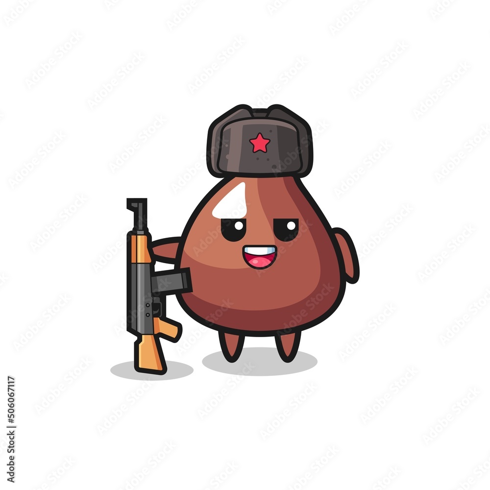 cute choco chip cartoon as Russian army cute choco chip cartoon as Russian army