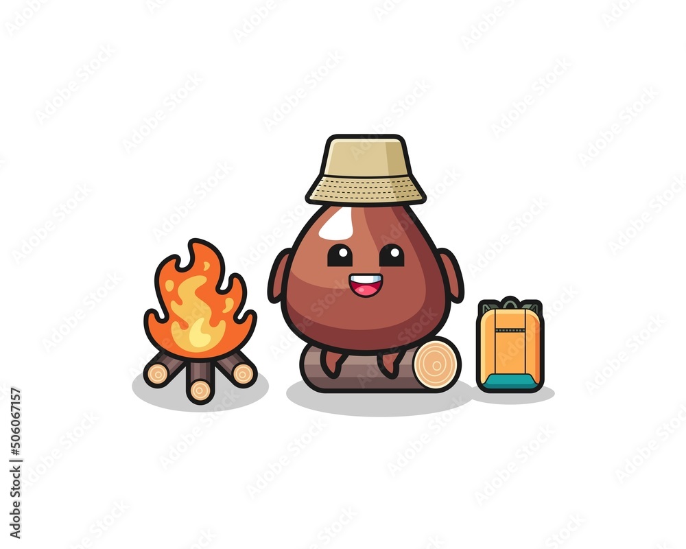 Naklejka premium camping illustration of the choco chip cartoon
