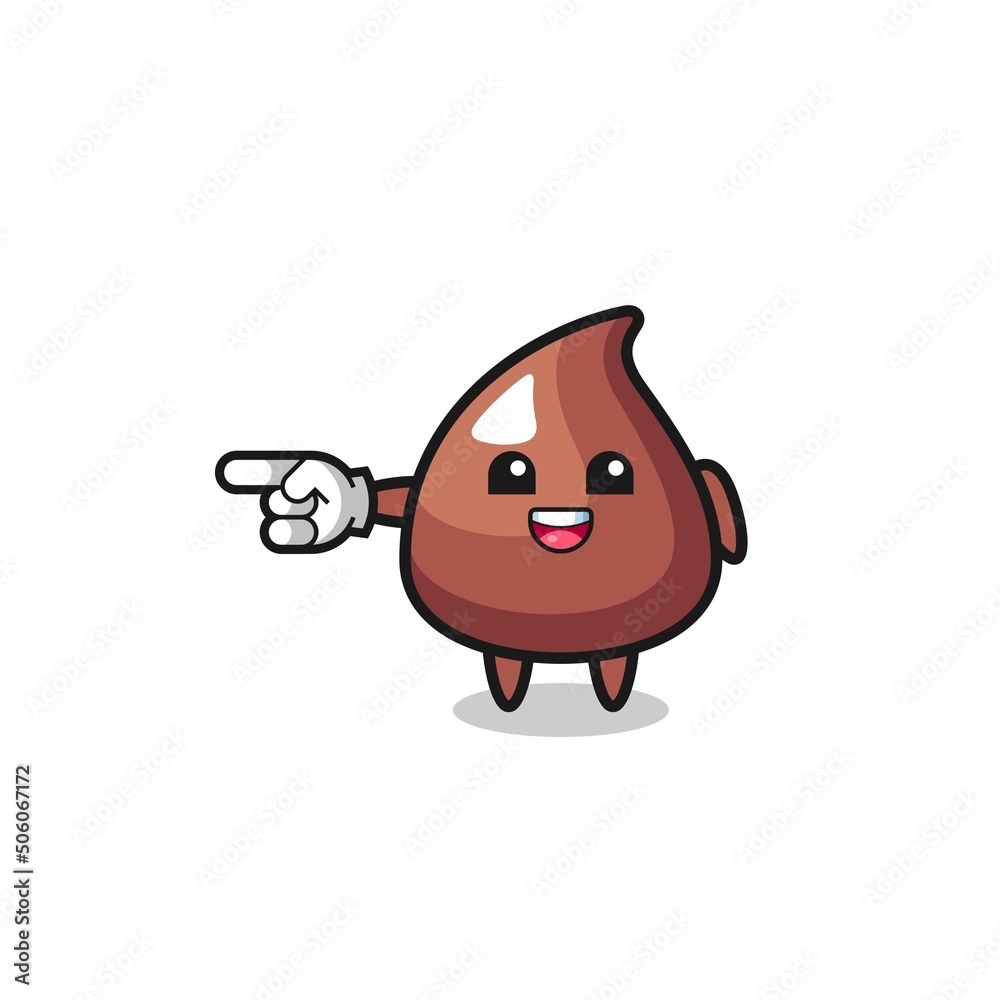 choco chip cartoon with pointing left gesture choco chip cartoon with pointing left gesture