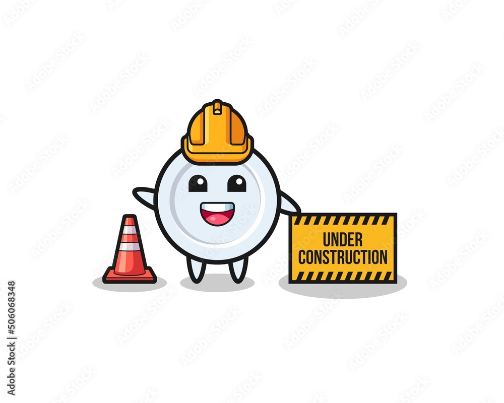 illustration of plate with under construction banner illustration of plate with under construction banner