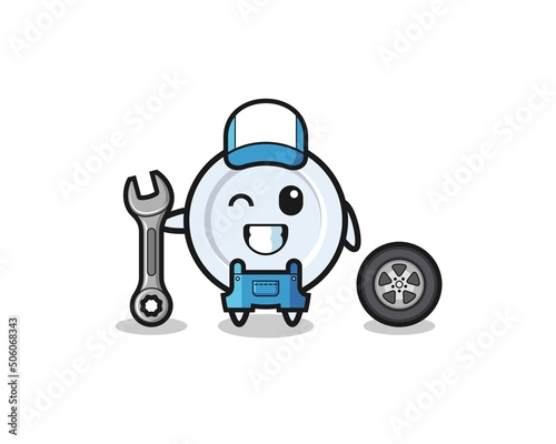 the plate character as a mechanic mascot