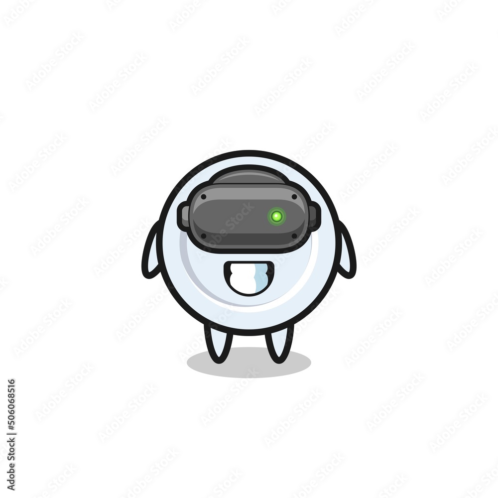 cute plate using VR headset cute plate using VR headset