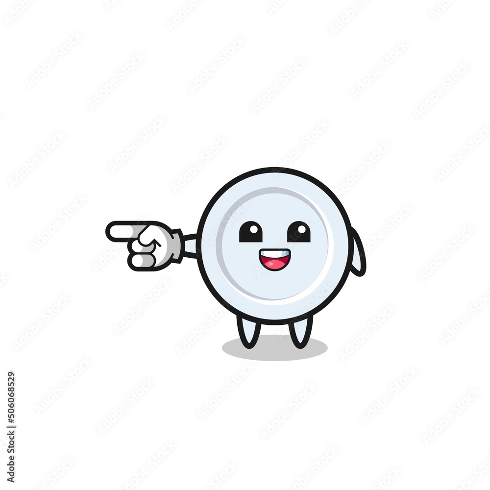 plate cartoon with pointing left gesture plate cartoon with pointing left gesture