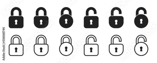 Lock icon set. Padlock symbols. Vector EPS 10