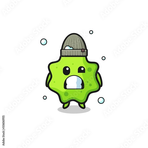 cute cartoon splat with shivering expression