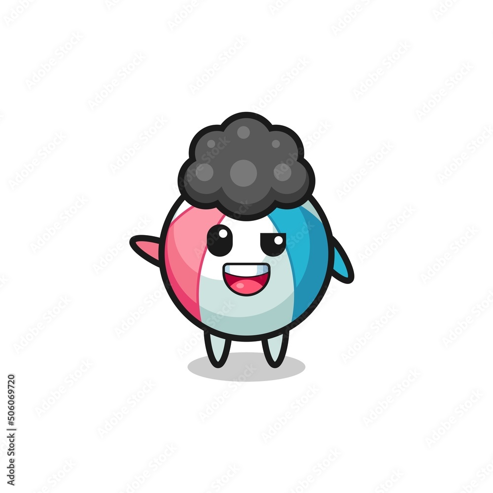 beach ball character as the afro boy beach ball character as the afro boy
