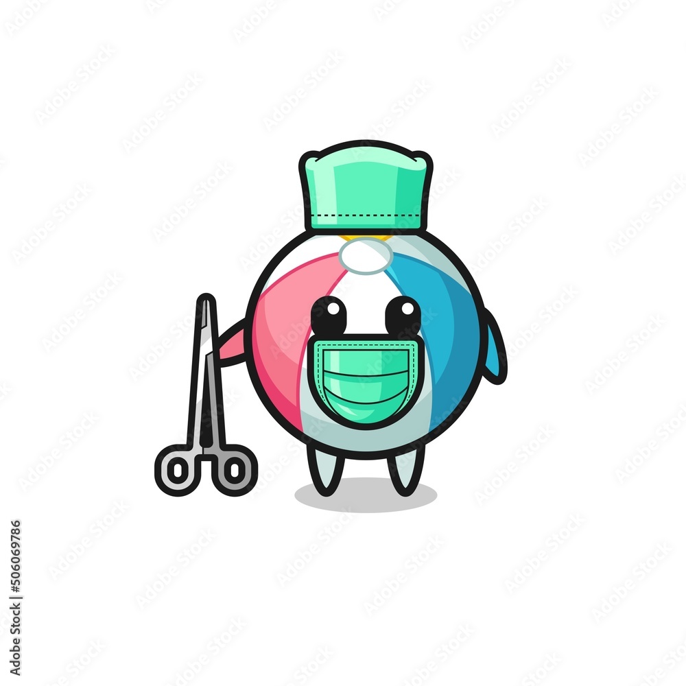 surgeon beach ball mascot character surgeon beach ball mascot character