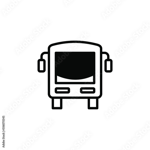 Bus, Autobus, Public, Transportation Solid Line Icon Vector Illustration Logo Template. Suitable For Many Purposes.
