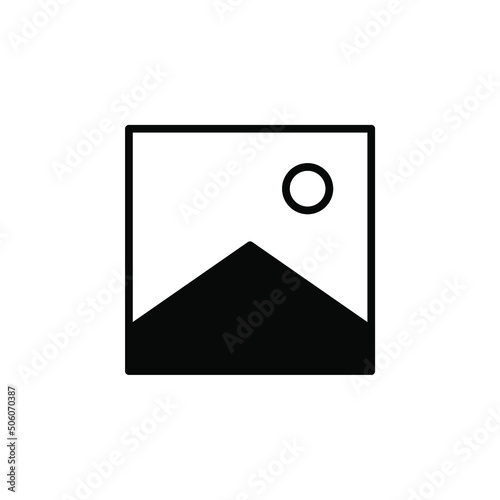 Picture, Gallery, Image Solid Line Icon Vector Illustration Logo Template. Suitable For Many Purposes.