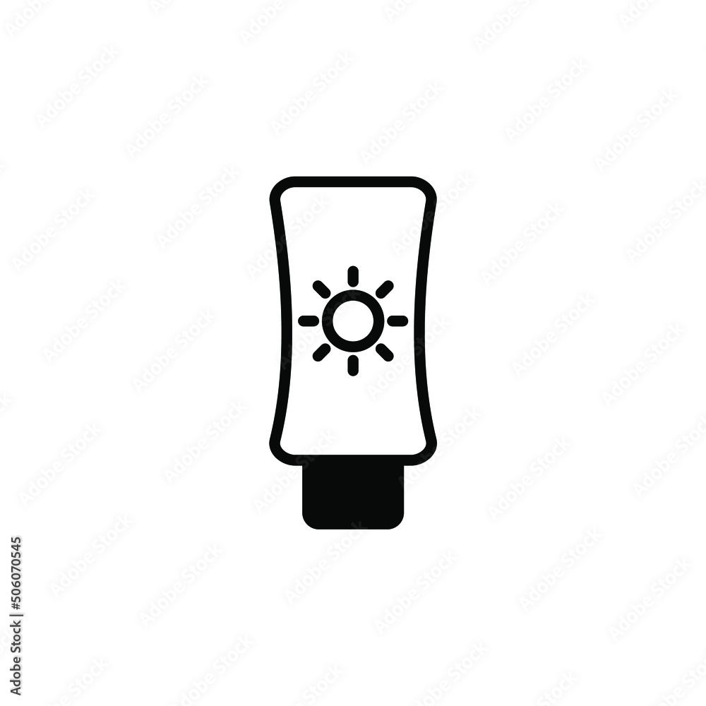 Sunblock, Sunscreen, Lotion, Summer Solid Line Icon Vector Illustration Logo Template. Suitable For Many Purposes.
