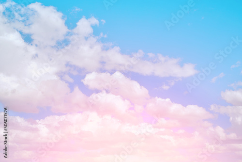 Bright pink, summer clouds against the blue sky. © freeman83