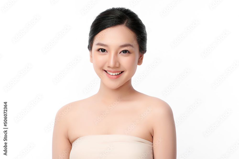 Beautiful young asian woman with clean fresh skin on white background, Face care, Facial treatment, Cosmetology, beauty and spa, Asian women portrait. Beautiful young asian woman with clean fresh skin on white background, Face care, Facial treatment, Cosmetology, beauty and spa, Asian women portrait.