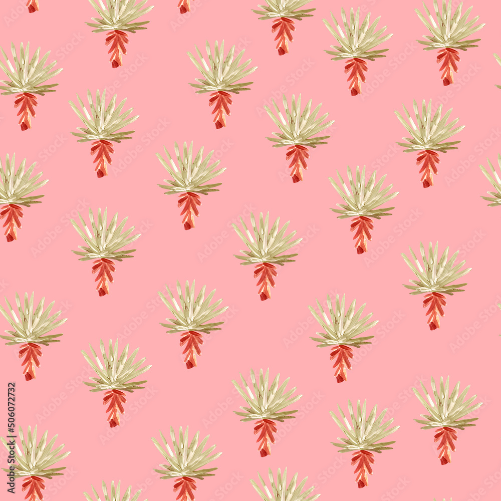 Pastel palm tree drawing on pink seamless pattern. Pastel palm tree drawing on pink seamless pattern.