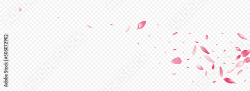 Pink Leaf Vector Panoramic Transparent