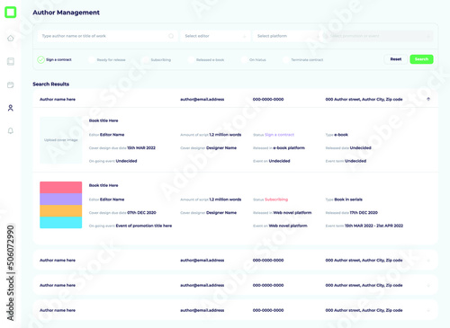 Manage people artwork UI design Template

