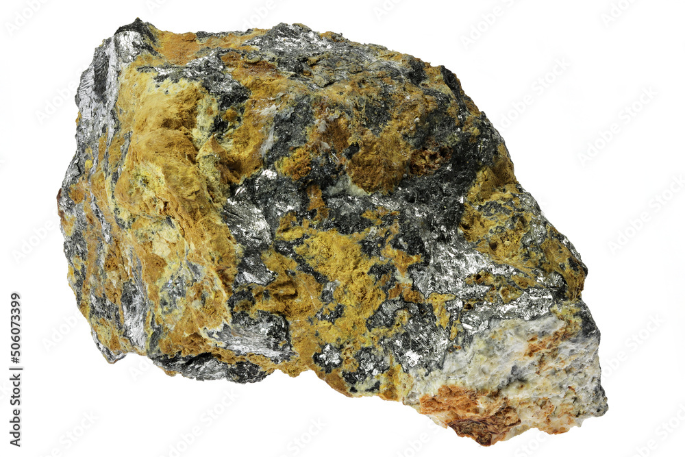 native antimony from Kolarsky vrch deposit, Slovakia isolated on white background native antimony from Kolarsky vrch deposit, Slovakia isolated on white background