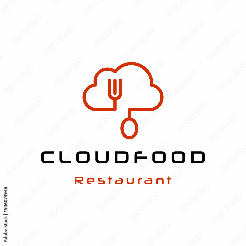 Cloud food logo icon design vector