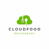 Cloud food logo icon design vector