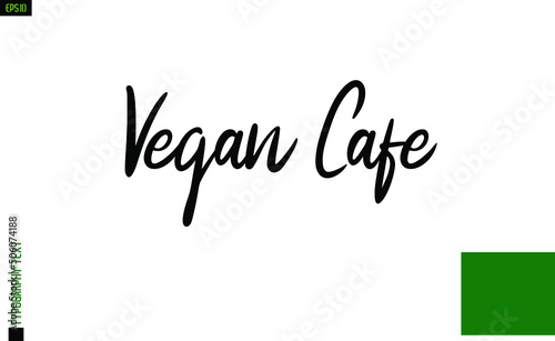 Inspirational Card with Lettering Vegan Cafe
