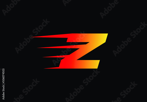 Abstract letter Z logo design template. Universal fast speed fire- flame color logo